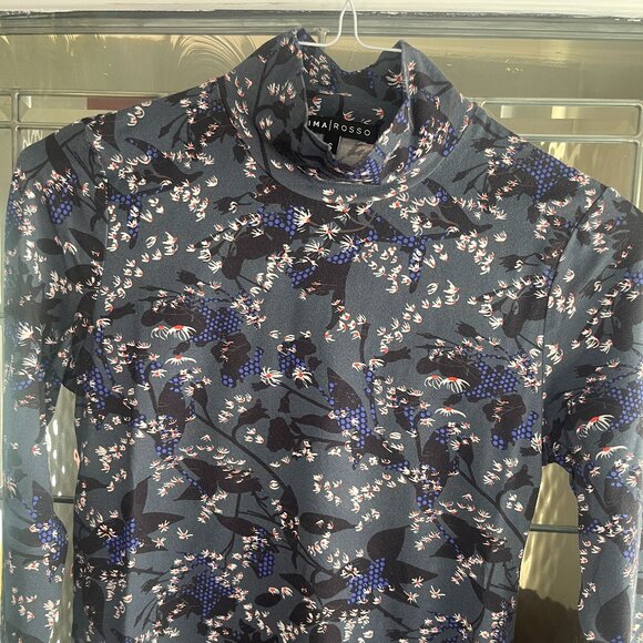 MIMA ROSSO WOMENS MOCK TURTLENECK STRETCH SHIRT SZ S - Picture 1 of 5